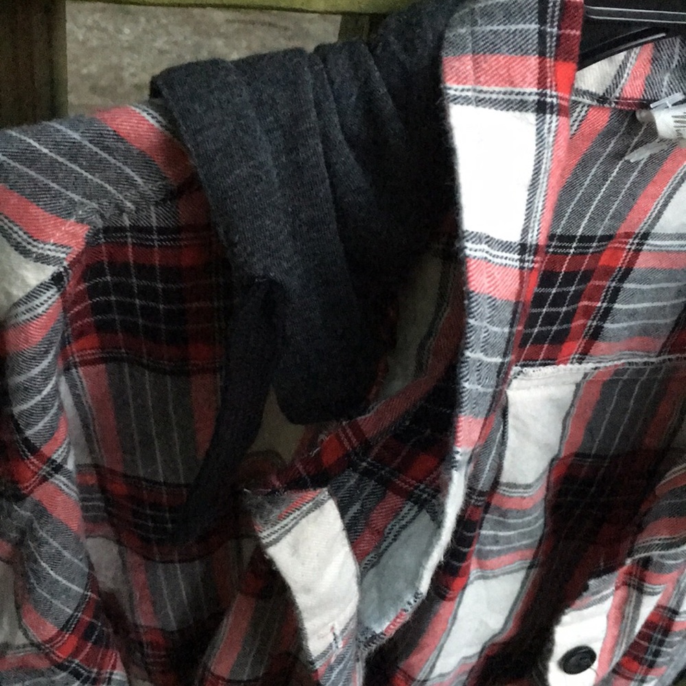 Mind Code Plaid Button Down With Hood - image 5